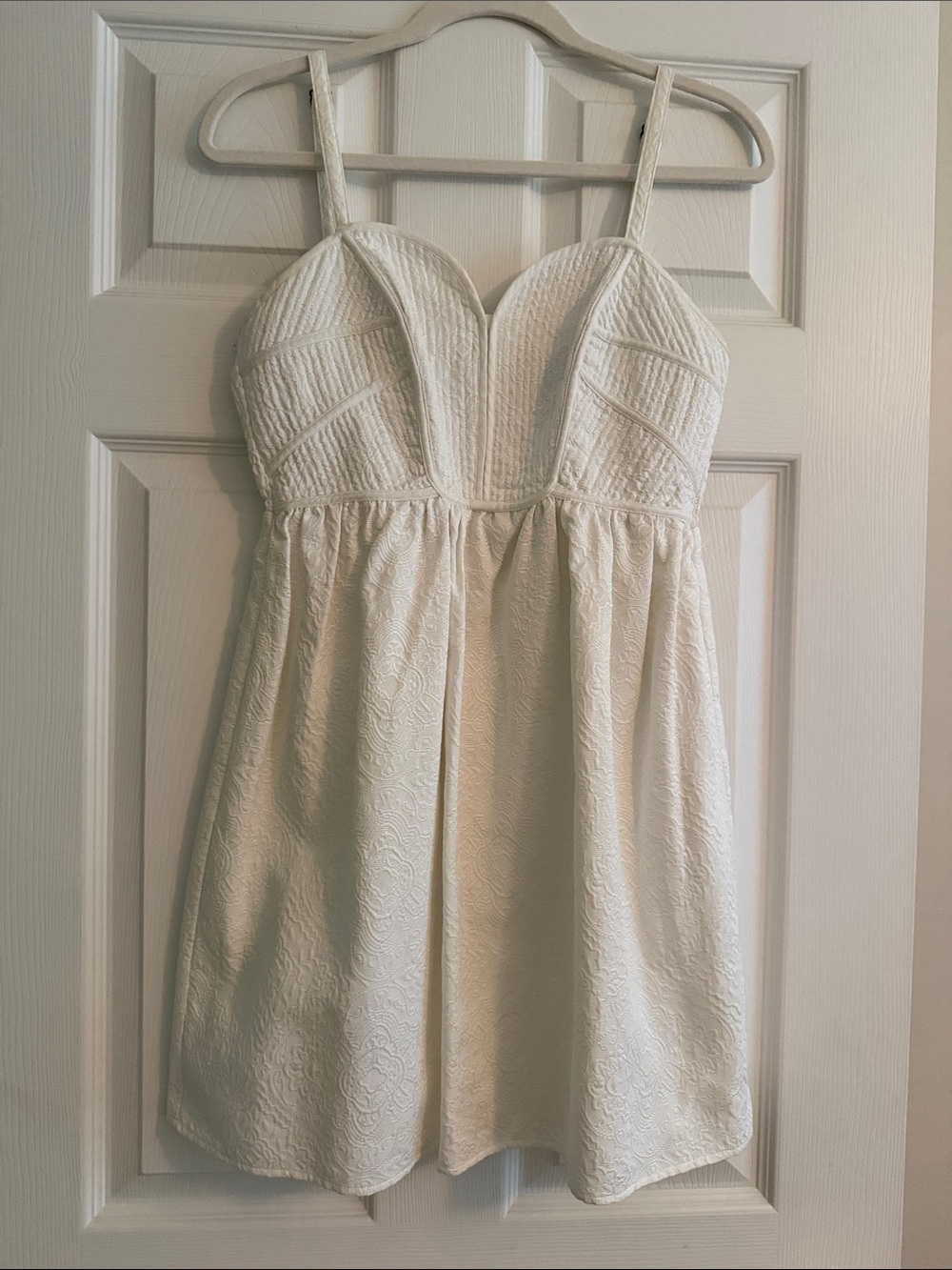 Greylin white large Textured Sweetheart Mini Dress